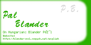 pal blander business card